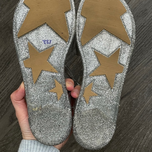 Jimmy Choo Lance Jelly Silver Flat Sandal, 37. Run small - Picture 3 of 5